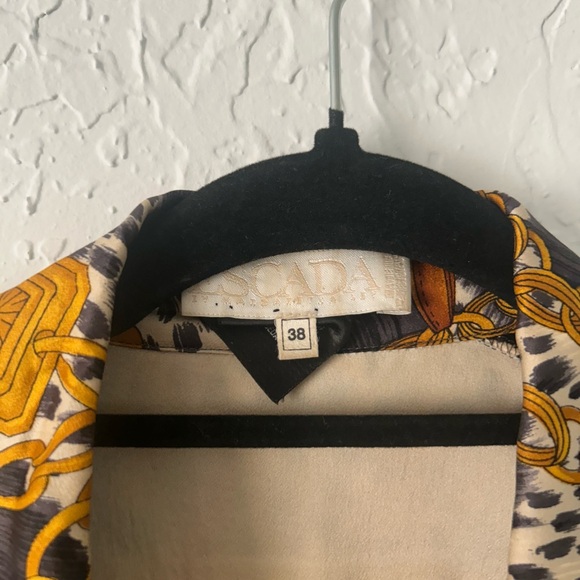 Vintage Escada Silk Blouse with Dogs and Hearts - Picture 2 of 10